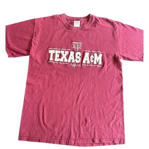 Maroon Texas A&M T-Shirt- retro- some wear Medium- pre skrunk